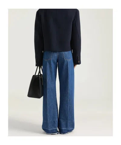 Givenchy Medium Blue Wide Leg Jeans In Blue