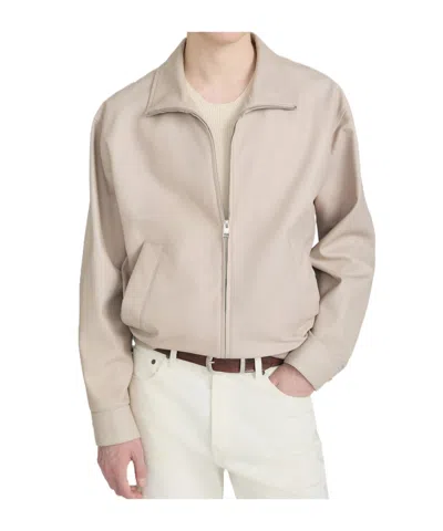 Frame Long-sleeved Leather Jacket In Brown