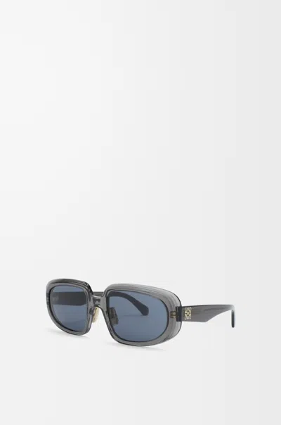 Loewe Mini Anagram Steps Rectangular Sunglasses In Blue