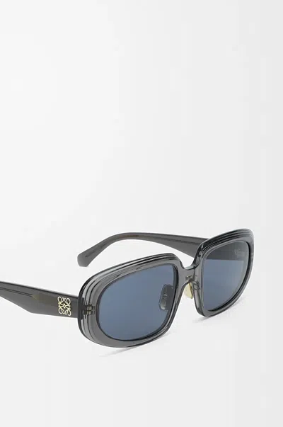 Loewe Mini Anagram Steps Rectangular Sunglasses In Blue