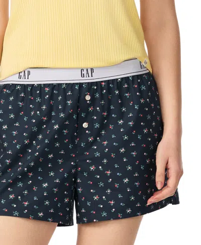 Gap Women's Poplin Pull-on Boxer Shorts In Blue