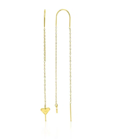 Roxy Waterproof Yellow 65mm Triangular Heart Pineapple Threader Earrings In Gold