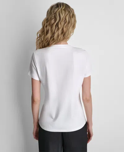 Dkny Manhattan Henge Conversation Cotton Blend Graphic T-shirt In White