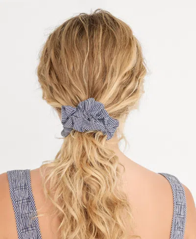 Good American Women's Gingham Pattern Scrunchie In Orange