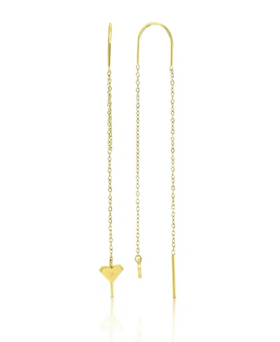 Roxy Waterproof Yellow 65mm Triangular Heart Pineapple Threader Earrings In Gold
