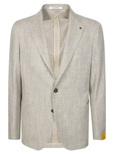Tagliatore Herringbone Single-breasted Jacket In Neutral