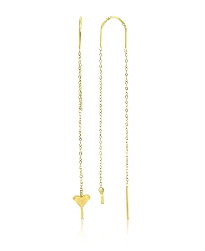 Roxy Waterproof Yellow 65mm Triangular Heart Pineapple Threader Earrings In Yellow