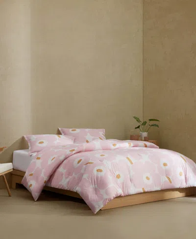 Marimekko Unikko Cotton Percale Comforter Set In Pink