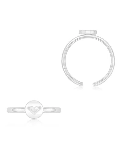 Roxy Waterproof Platinum Triangular Heart Toe Ring In Metallic