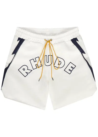 Rhude Logo Printed Drawstring Lightning Shortrs In Multi