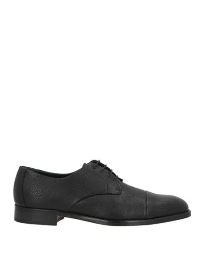 Canali Man Lace-up Shoes Black Size 9 Leather