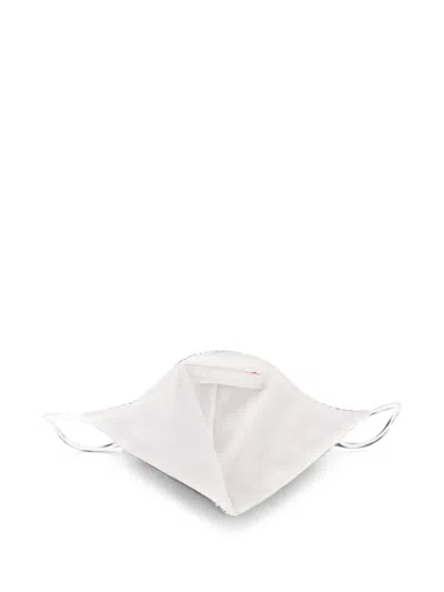 Isaia Check-pattern Face Mask In White