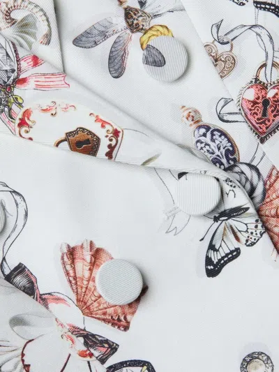 L'agence Bethany Graphic-print Structured Blazer In White