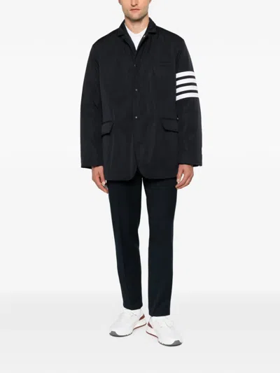Thom Browne Flap-pocket Stripe Jacket In Black
