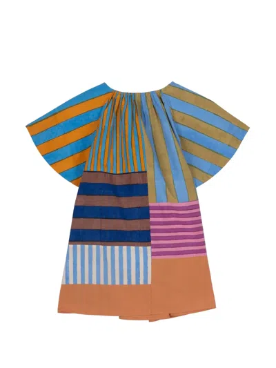 Mii Hera Patchwork Striped Blouse In Multi