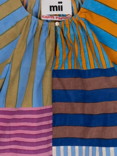 Mii Hera Patchwork Striped Blouse In Multi