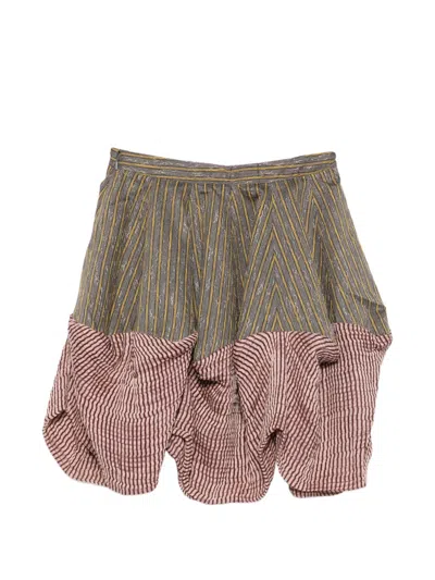 Kiko Kostadinov Stripe-pattern Bubble-hem Mini Skirt In Multi