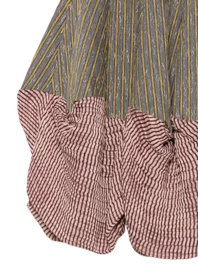 Kiko Kostadinov Stripe-pattern Bubble-hem Mini Skirt In Multi