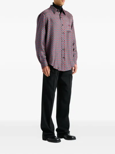 Balmain Printed Silk Shirt In Multi