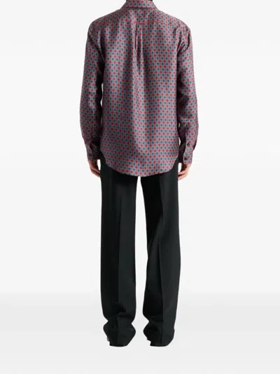Balmain Printed Silk Shirt In Multi
