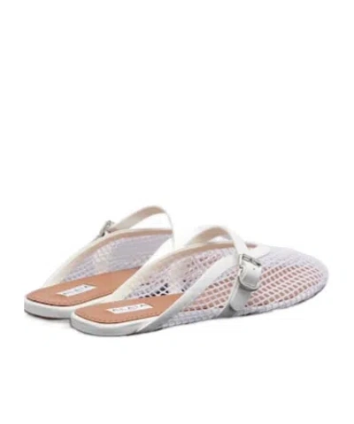 Alaïa White Mesh Mules In White