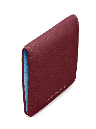 Maison De Sabre Leather Compact Mirror In Red