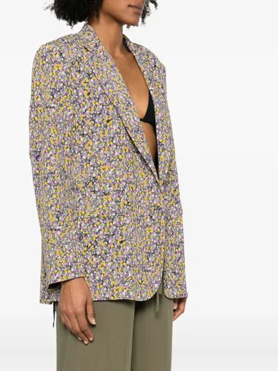 N°21 Floral-print Flap-pocket Blazer In Multi