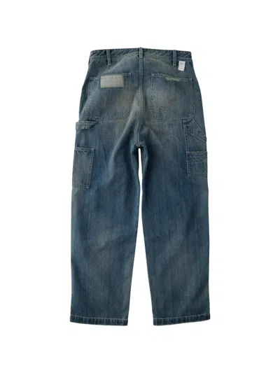 Universal Overall Patchwork Distressed Jeans In Blue