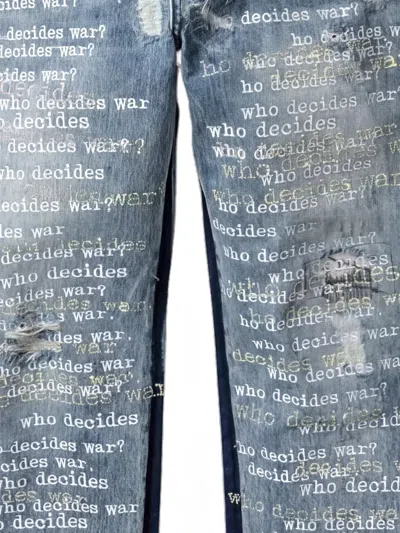 Who Decides War Scripture Distressed Jeans In Blue