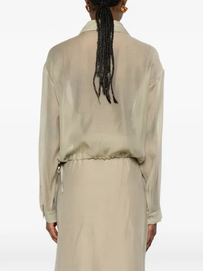 Su Drawstring-hem Shirt-style Jacket In Neutral