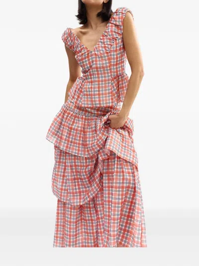 Aston Studio Romane Ruffled Peplum Blouse In Pattern