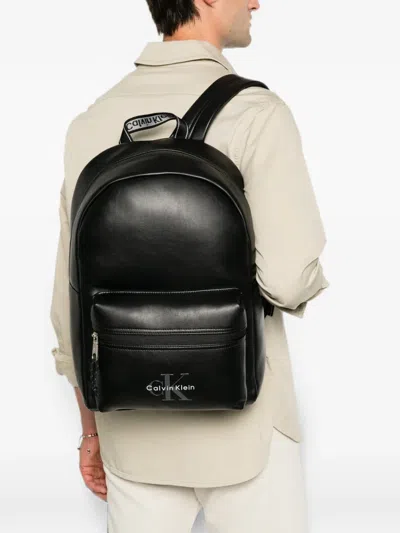 Calvin Klein Logo-print Backpack In Black