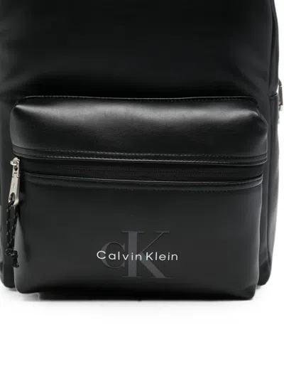 Calvin Klein Logo-print Backpack In Black