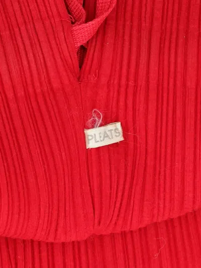 Pre-owned Issey Miyake Pleats Please Drawstring Backpack In Red