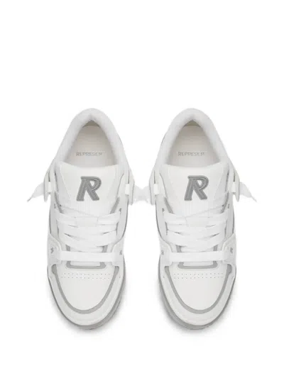 Represent Studio Leather Gradient Sole Sneakers In White