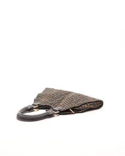 Fendi Zucca Devil Trapezio Bag In Brown