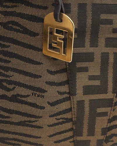 Fendi Zucca Devil Trapezio Bag In Brown