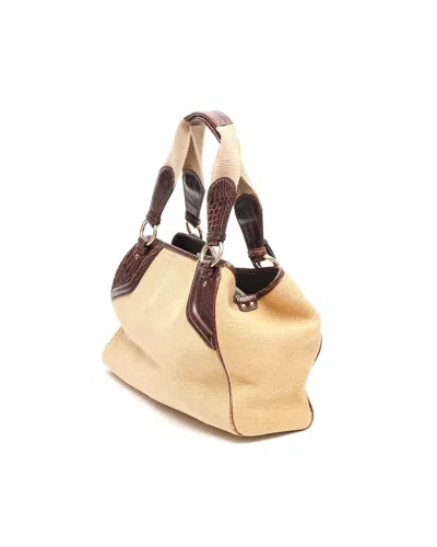 Celine Céline  Raffia Charm Shoulder Bag In Multi