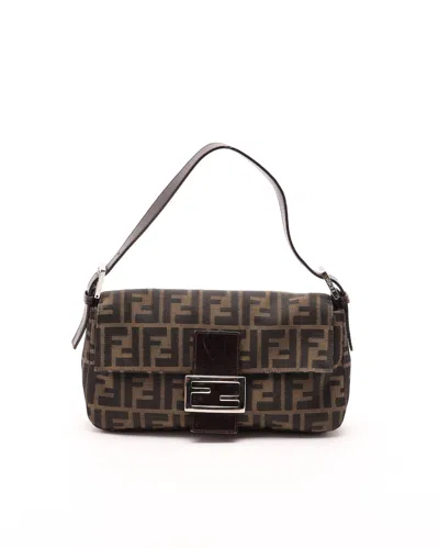 Fendi Zucca Baguette Bag In Brown