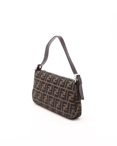 Fendi Zucca Baguette Bag In Brown