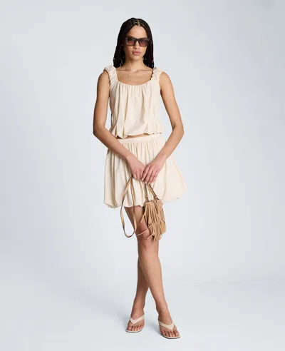 Kenneth Cole Pull On Bubble Mini Skirt In White