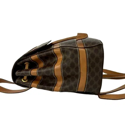 Pre-owned Celine Brown Leather Pvc Backpack ()