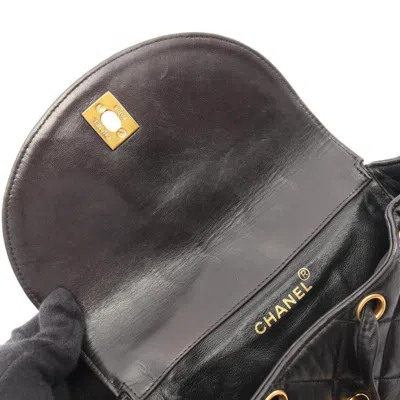 Pre-owned Chanel Black Leather Backpack Handbag ()