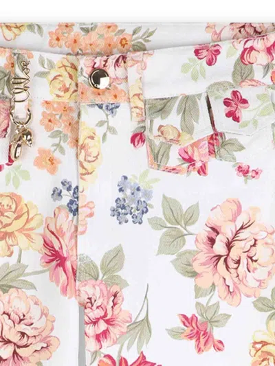 Chloé Floral Trousers In White