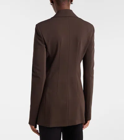 Sportmax Single-breasted Blazer In Brown