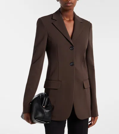 Sportmax Single-breasted Blazer In Brown