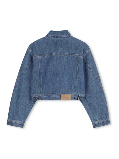 Givenchy Button Denim Jacket In Blue