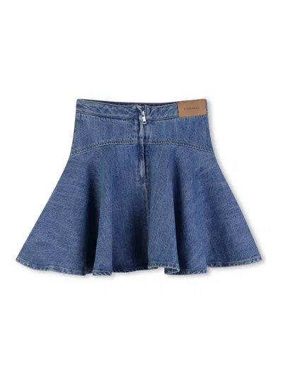 Givenchy Flared Zip Skirt In Blue