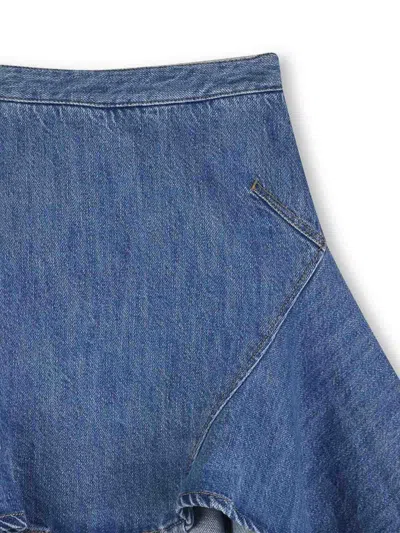 Givenchy Flared Zip Skirt In Blue
