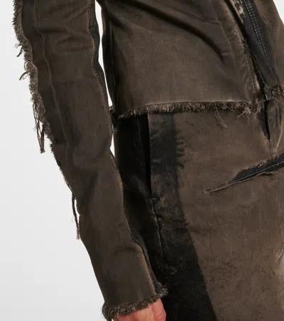 Rick Owens Gary Distressed Denim Jacket In Multi